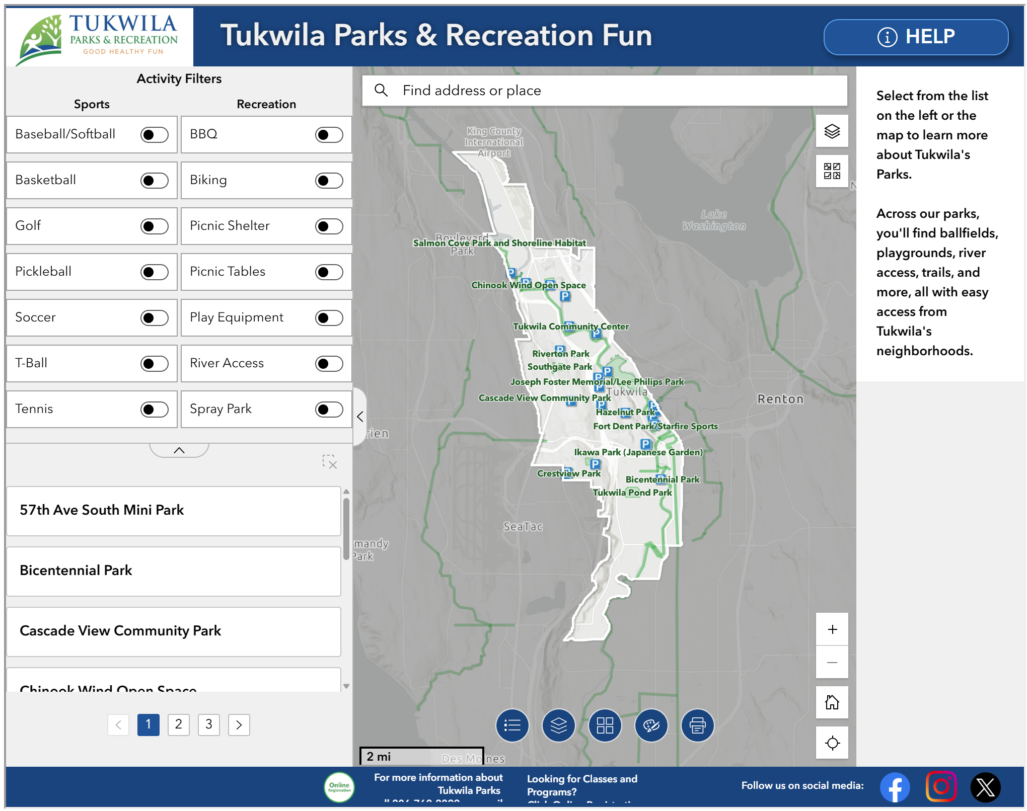 Tukwila Parks Fun Finder