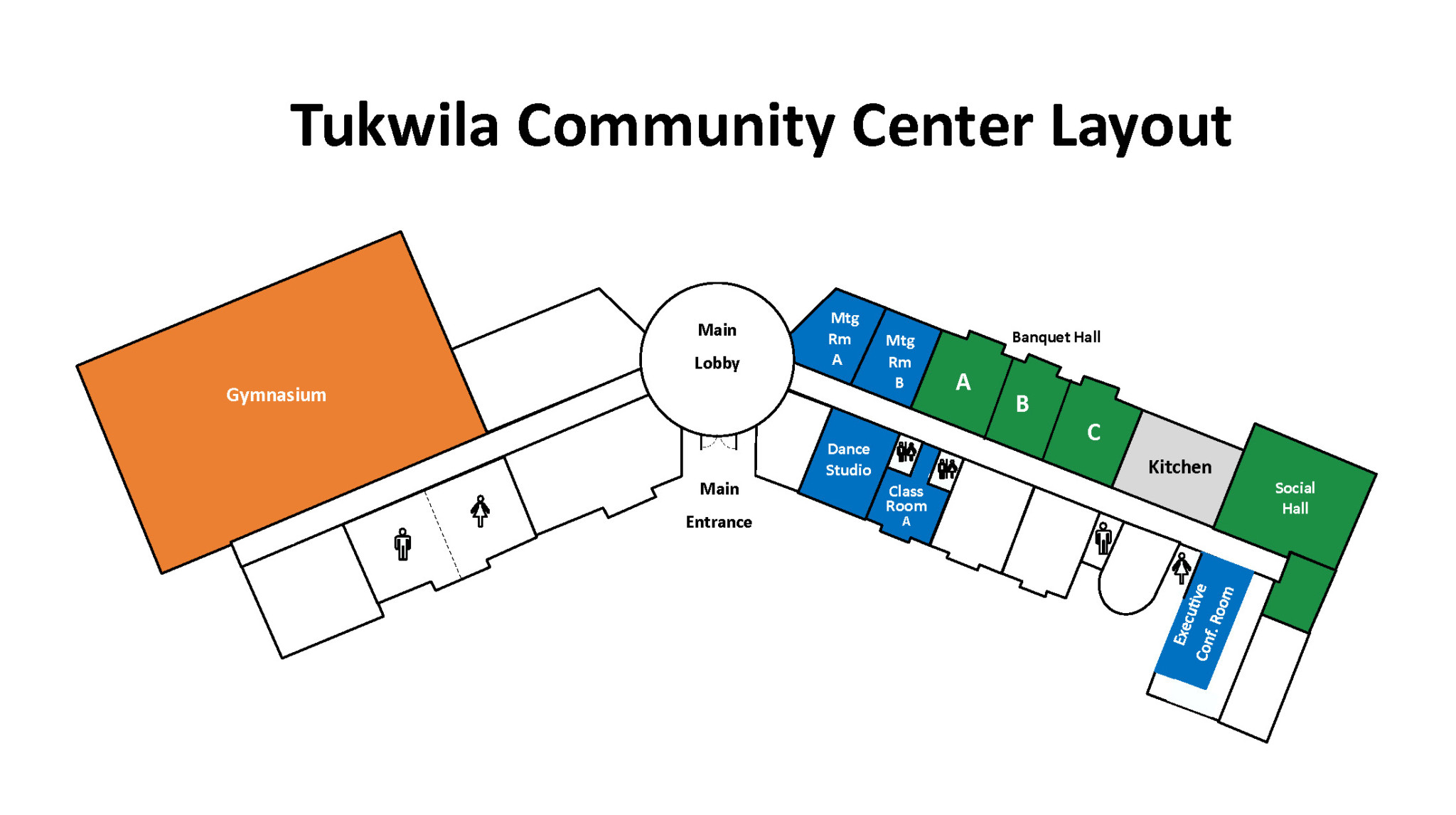 Map of Community Center and Room Options - City of Tukwila